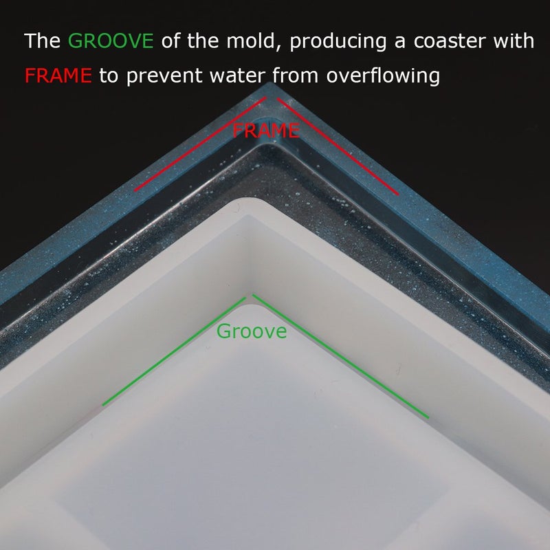 VTurboWay 3 Pack DIY Coaster Silicone Mold, Include Round, Square, Hexagon, Molds for Casting with Resin, Cement - Image 2